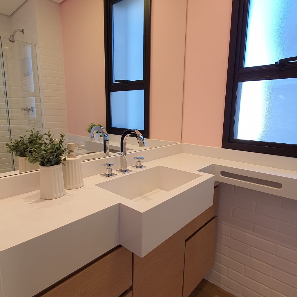 Banheiro rosa feminino